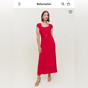 Reformation Red Midi Dress